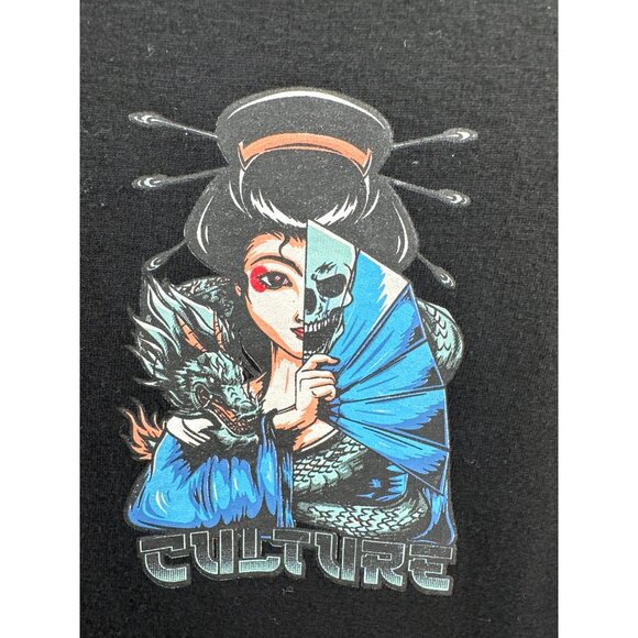 Culture Geisha Dragon Graphic Mens Tshirt 2XL Black RSTR Skull XXL - Picture 3 of 7